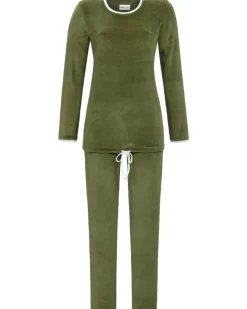 RINGELLA Pyjama mit Stretchfrottee "Cloud" 4518208 | Olivgrün