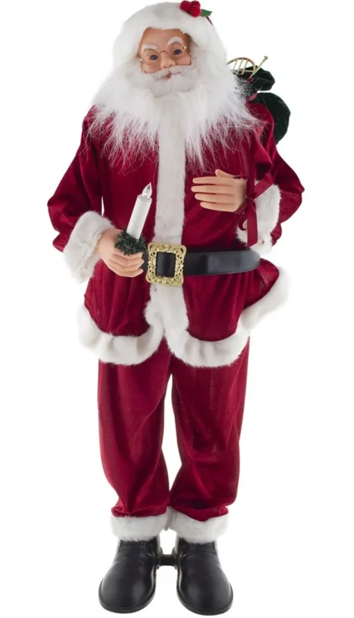 Santa Clause Weihnachtsmann Dekofigur mit Ton & Bewegung | 90 cm