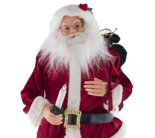 Santa Clause Weihnachtsmann Dekofigur mit Ton & Bewegung | 90 cm