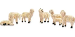 Schafe für Weihnachtskrippe - 6-tlg. Tierset Größe 2-3cm | 78054