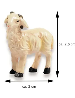 Schafe für Weihnachtskrippe - 6-tlg. Tierset Größe 2-3cm | 78054