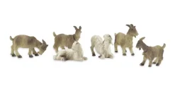 Schafe und Ziegen für Weihnachtskrippe - 6-tlg. Tierset Größe 2-4 cm | 78034
