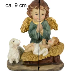 Schutzengel mit Jesuskind 9 cm Blau | 27615 Krippenfigur Weihnachtsdekoration
