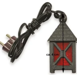 Schwarz Rote Laterne für Weihnachtskrippe 4 cm - 3,5V E5 | 78237 Krippen Beleuchtung