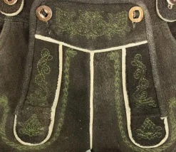 SCHWEIGERT´s Kurze Hirsch Lederhose Hector mit Träger - Moor Dunkelbraun | Exklusiv von MADDOX