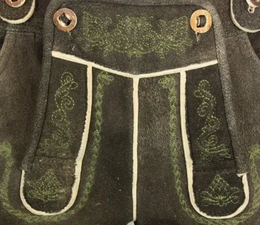 SCHWEIGERT´s Kurze Hirsch Lederhose Hector mit Träger - Moor Dunkelbraun | Exklusiv von MADDOX