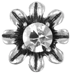 Silbernes Strass Armband mit Blüten - Kristall