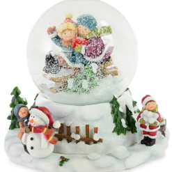Spieluhr Schneekugel "Winterkinder" mit Musik 15,5 x 15,5 cm | 12610 - Adventsdekoration