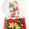 Spieluhr Schneekugel "Weihnachtsmann mit Pinguin" 14,5 cm | 74845 - Adventsdekoration