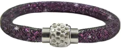 Stardust Armband einreihig mit Glitzerkristallen Lila