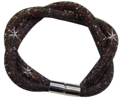 Stardust Armband zweireihig gedreht Dunkelbraun