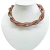 Stardust Statement Halskette zweireihig gedreht Hellbraun