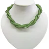Stardust Statement Halskette zweireihig gedreht Hellgrün