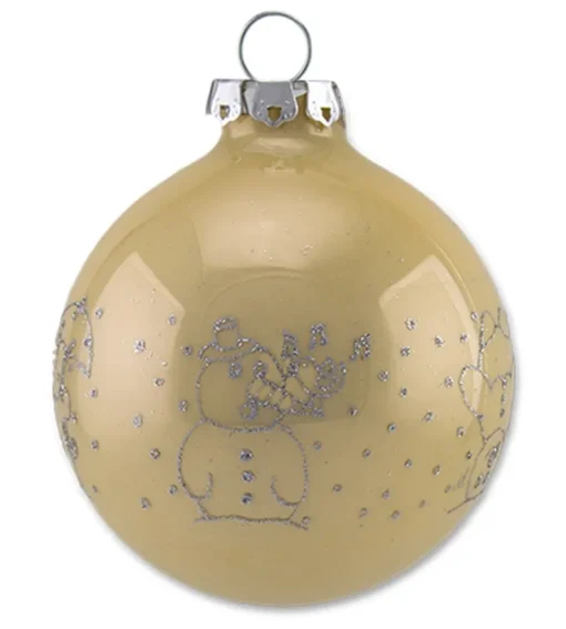 Thüringer Glasdesign Weihnachtskugel-Set 16-tlg. - Pastell mit Glitzer Dekor Lustige Schneemänner -