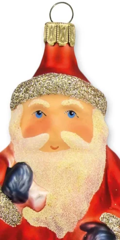 Thüringer Glasdesign Weihnachtsmann mit Sack 10cm - A061-2524-9020