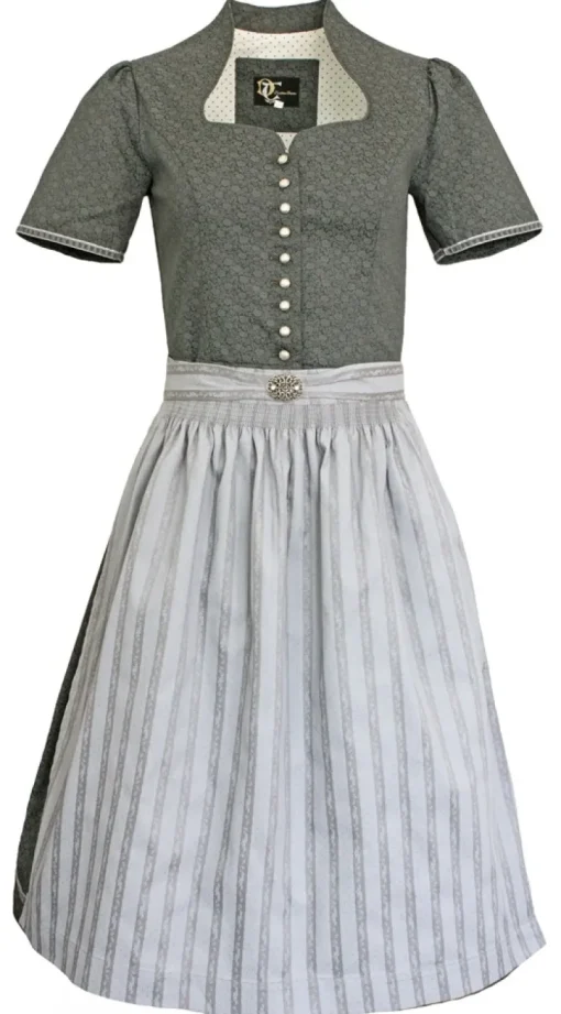 Trachten Deiser Damen Dirndl Nina D822020 - Anthrazit Grau 65cm