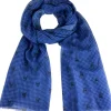 Trachten Halstuch Schal Kariert mit Hirschmotiv 185 x 70 cm | Royalblau