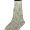 Trachten Shopper Socken mit Zopfmuster und Streifen - Trachtenstrümpfe | Beige Braun
