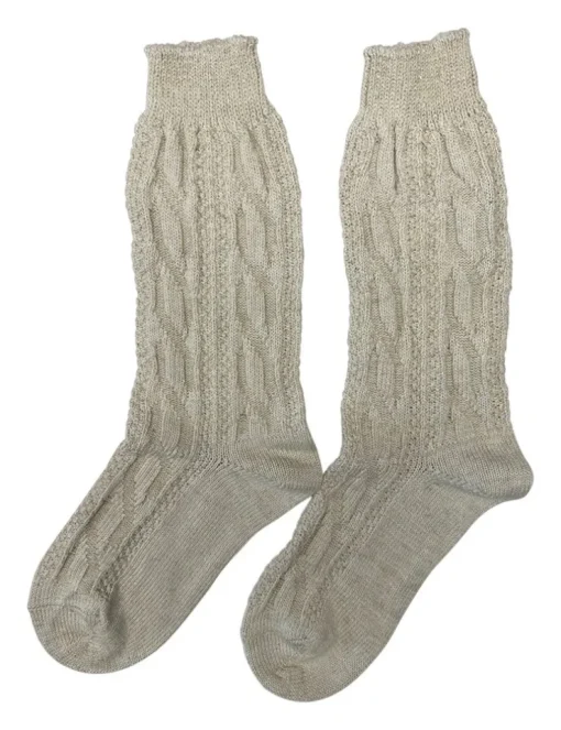 Trachten Shopper Socken mit Zopfmuster - Trachtenstrümpfe | Natur
