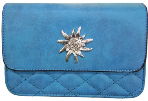 Trachtentasche Gesteppt mit Edelweiß Applikation | Blau