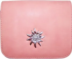 Trachtentasche mit Edelweiß Applikation - Rosa
