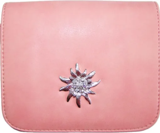 Trachtentasche mit Edelweiß Applikation - Rosa