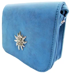 Trachtentasche mit Edelweiß Applikation Blau