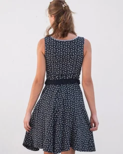 Turi Damen Trachtenkleid "Kati" mit Blümchenmuster | Marine Blau