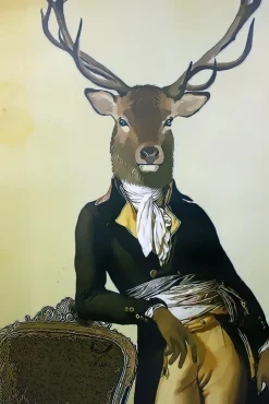 Wandbild Sir Hirsch - 60 x 80 cm