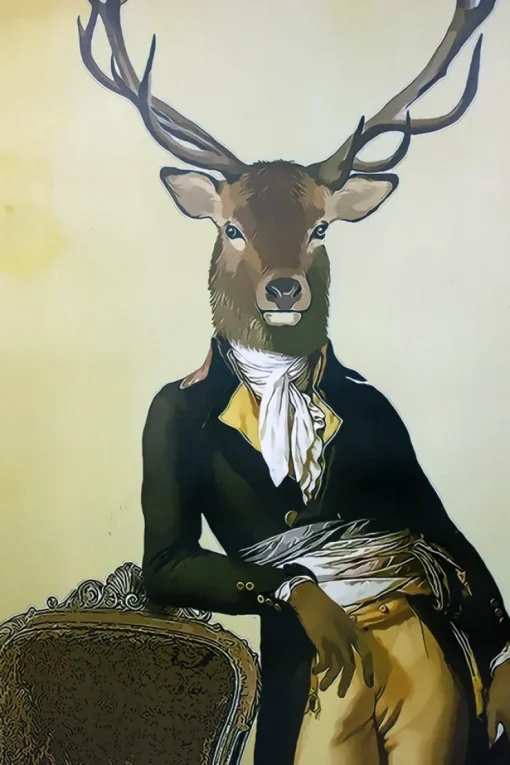 Wandbild Sir Hirsch - 60 x 80 cm