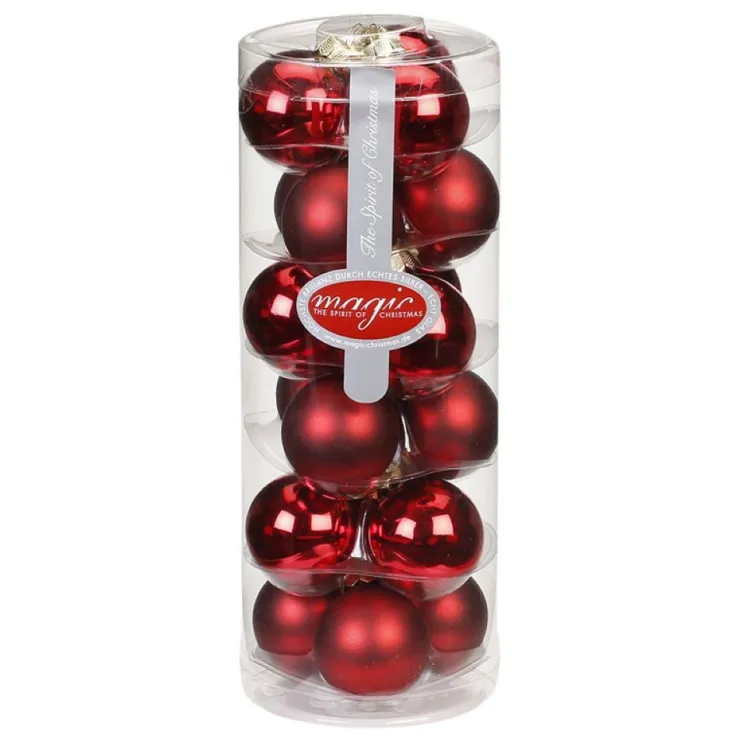 Weihnachtskugeln 4cm/18Stk. Ruby-Red Rot