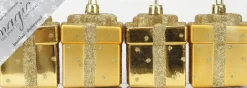 Weihnachtskugeln Gold Kunststoff Box 6,5cm/4Stk. bruchsicher