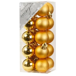 Weihnachtskugeln Gold Kunststoff 3cm/20Stk. bruchsicher