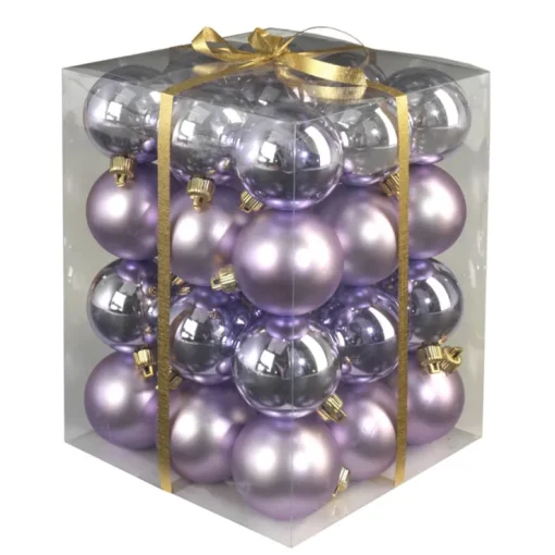 Weihnachtskugeln matt+gl.12 | 8cm LILA