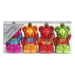 Weihnachtskugeln MilleFiori Kunststoff | Bären 8cm / 4Stk.