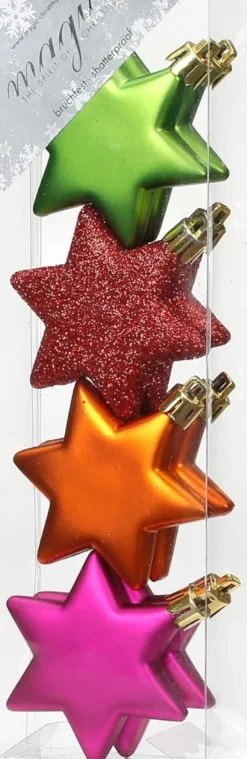 Weihnachtskugeln MilleFiori Kunststoff | Sterne Ø 6cm / 8Stk.