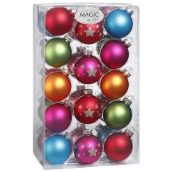 Weihnachtskugeln MilleFiori aus Glas - verziert | Ø 6cm / 28Stk.