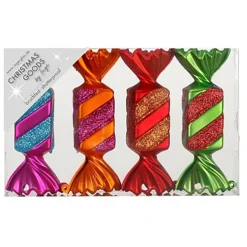 Weihnachtskugeln MilleFiori Kunststoff | Bonbons 10,5cm / 4Stk.