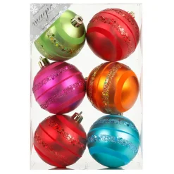 Weihnachtskugeln MilleFiori Kunststoff Ø 8cm / 6 Stück von Inge-Glas