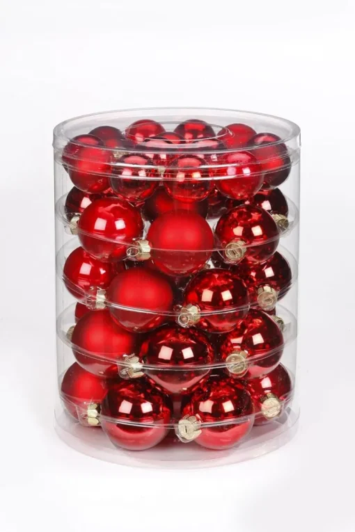 Weihnachtskugeln Rot 4+5+6cm/44Stk.