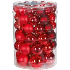 Weihnachtskugeln Rot 4+5+6+7cm/60Stk.