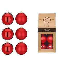 Weihnachtskugeln Rot Kunststoff 6cm/13Stk.