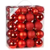 Weihnachtskugeln Rot Kunststoff 4cm+6cm/50Stk. bruchsicher