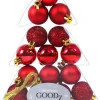 Weihnachtskugeln Rot Kunststoff 3cm/17Stk. bruchsicher