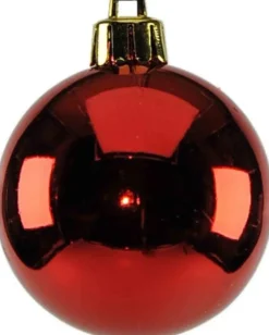 Weihnachtskugeln Rot Mix Kunststoff 6cm/64Stk. bruchsicher