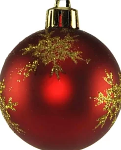 Weihnachtskugeln Rot Mix Kunststoff 6cm/64Stk. bruchsicher