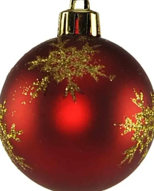 Weihnachtskugeln Rot Mix Kunststoff 6cm/64Stk. bruchsicher