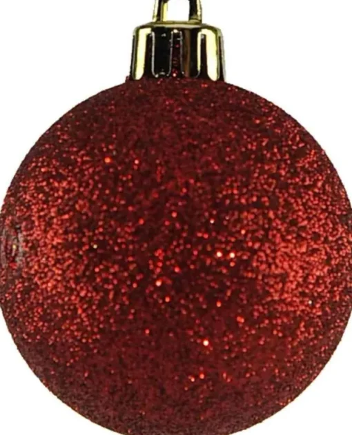 Weihnachtskugeln Rot Mix Kunststoff 6cm/64Stk. bruchsicher