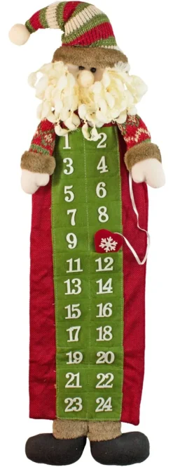 Weihnachtsmann Adventskalender zum Befüllen - Rot Grün 75 cm