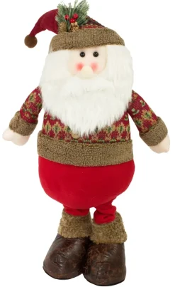 Weihnachtsmann Dekofigur für Advent und Weihnachten - Stehfigur mit ausziehbaren Beinen - 80 x 34 cm